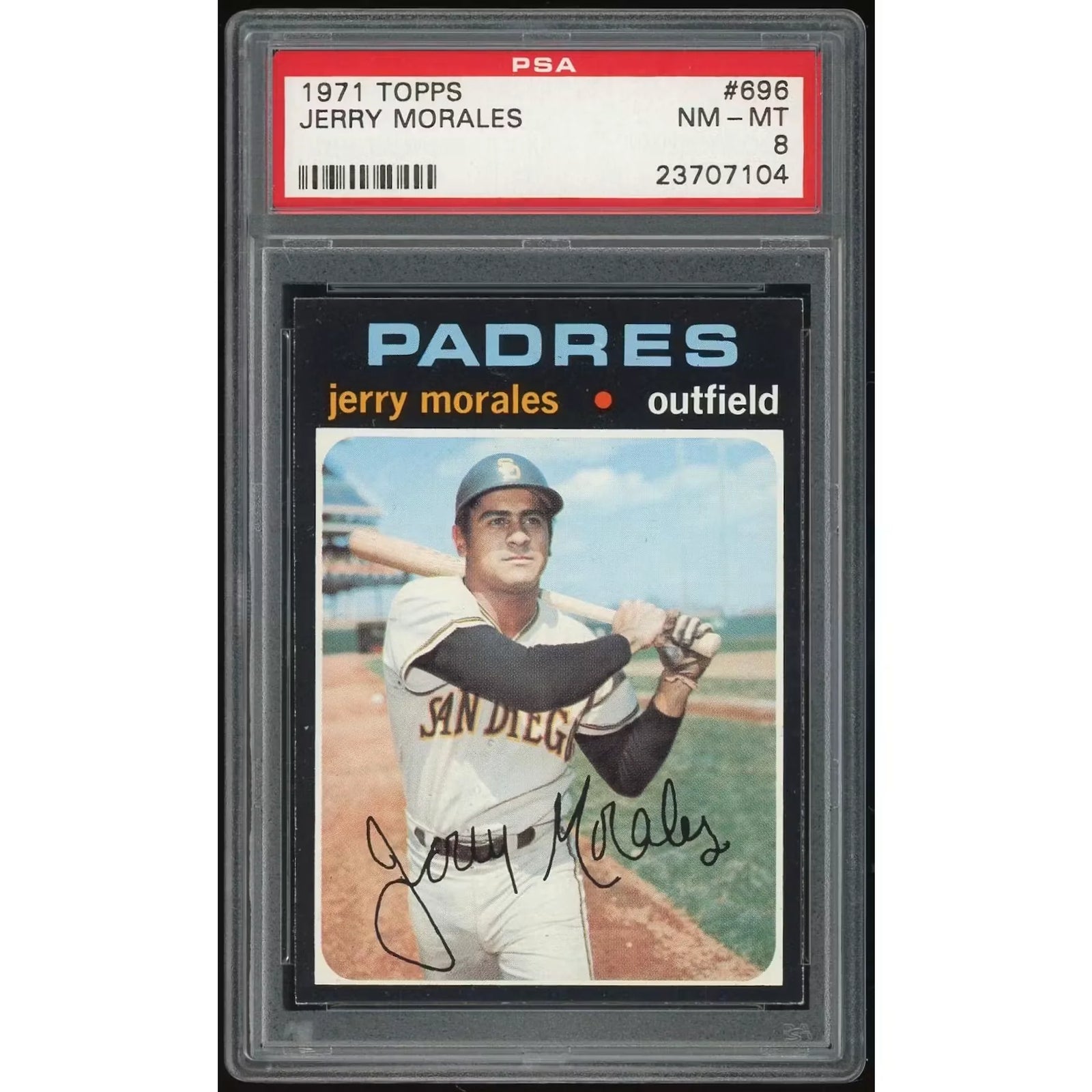 Jerry Morales 1971 Topps #696 Baseball Card | PSA 8