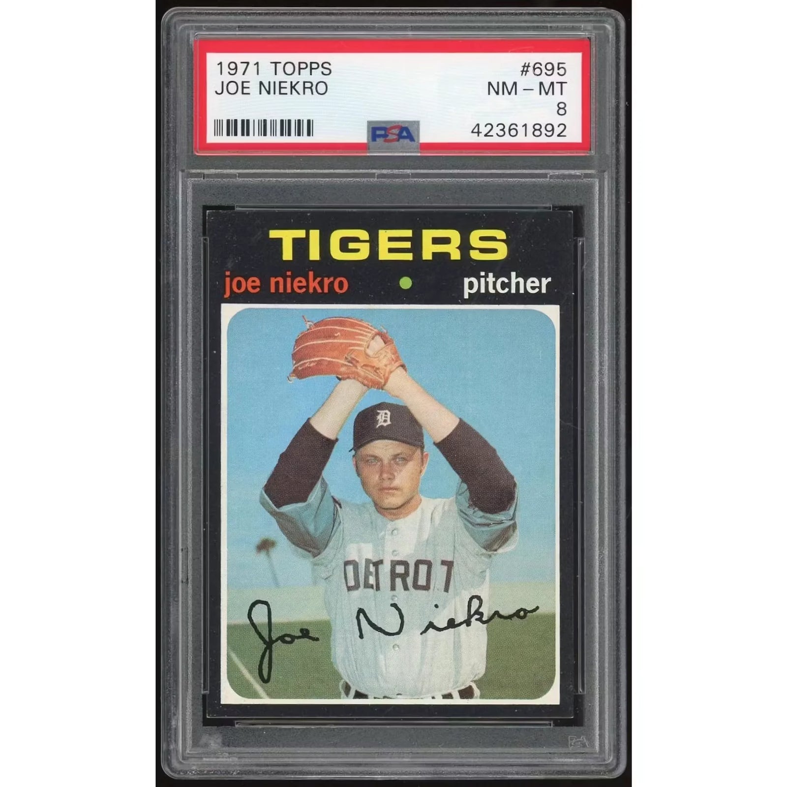 Joe Niekro 1971 Topps #695 Baseball Card | PSA 8