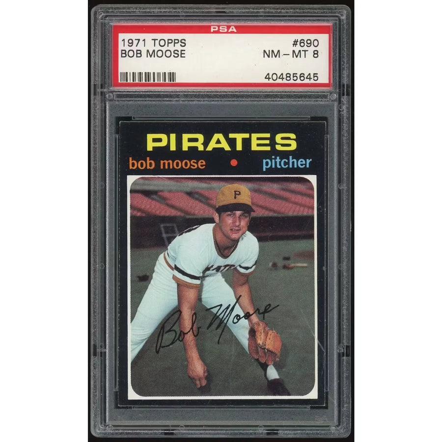 Bob Moose 1971 Topps #690 Baseball Card | PSA 8