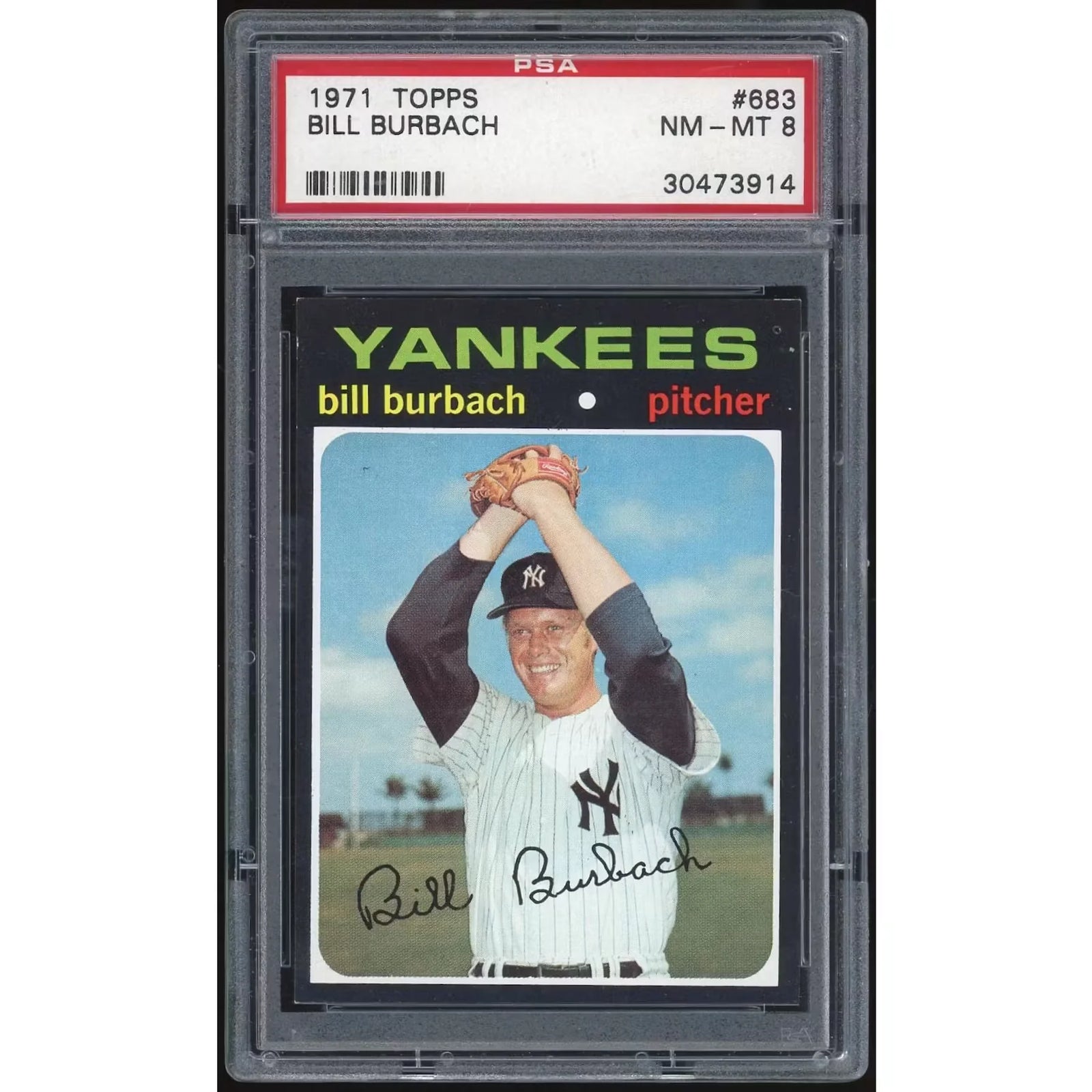 Bill Burbach 1971 Topps #683 Baseball Card | PSA 8