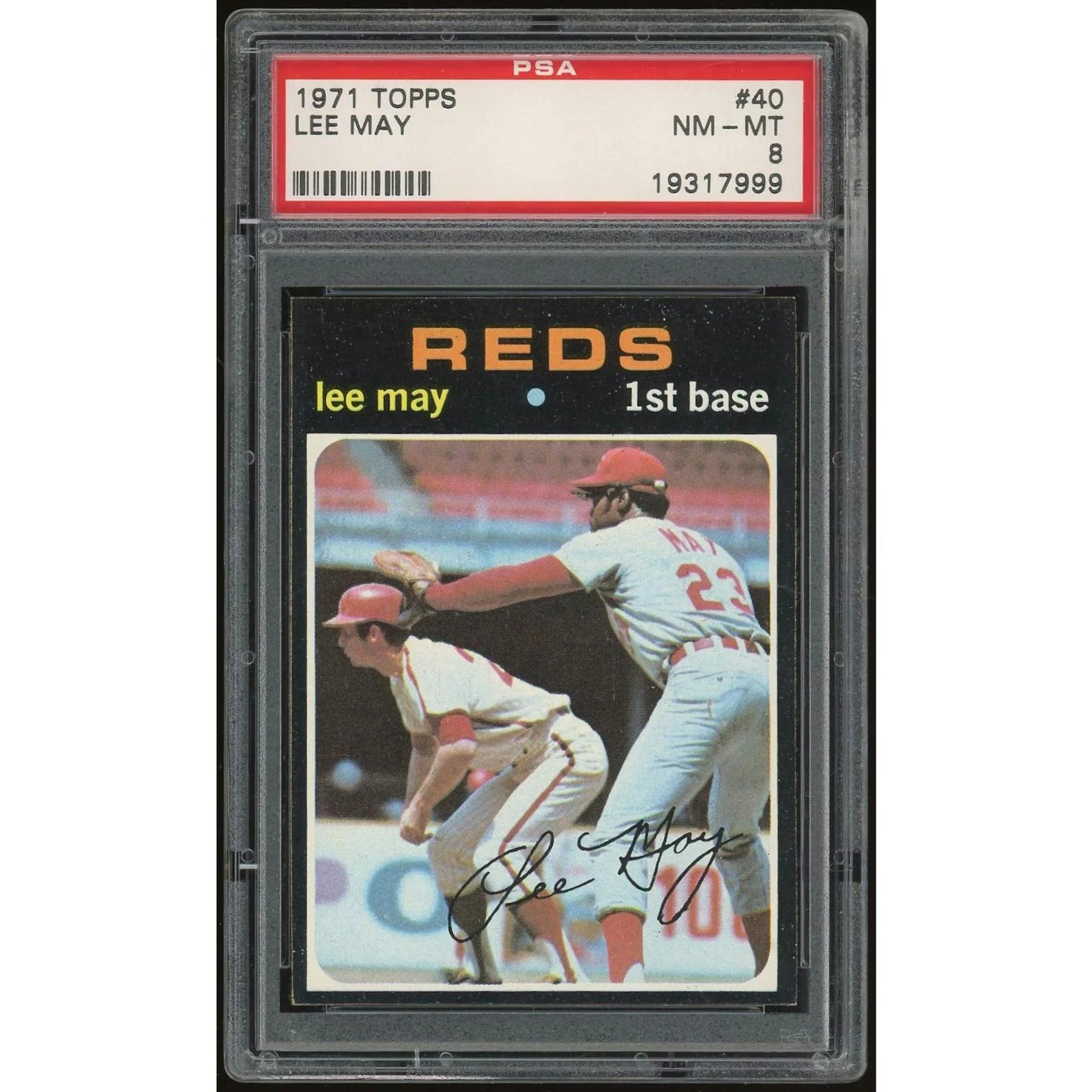 Lee May 1971 Topps #40 Baseball Card | PSA 8