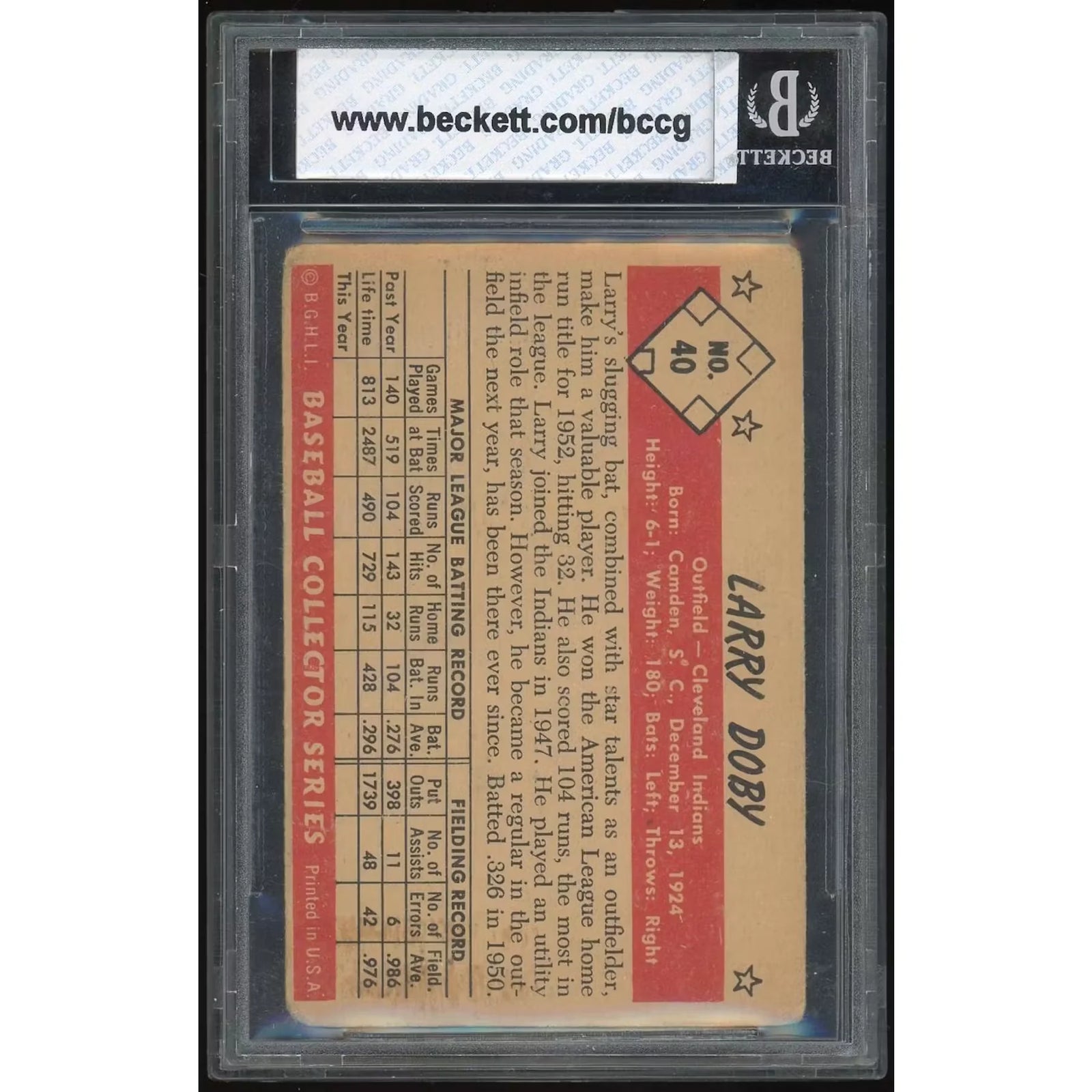 Larry Doby 1953 Bowman Color Card #40 | BCCG 6