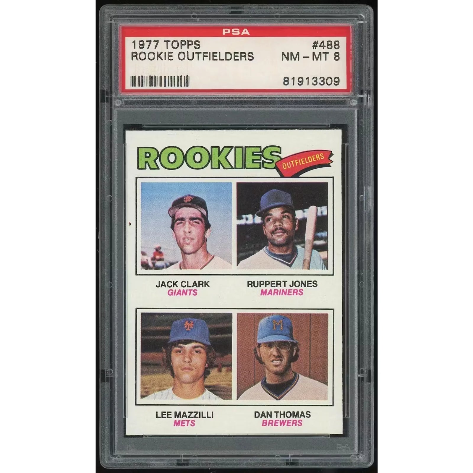 1977 Topps #488 Jack Clark Rookie Card | PSA 8