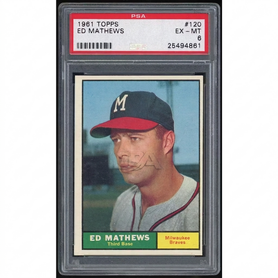 Eddie Mathews 1961 Topps #120 Baseball Card | PSA 6