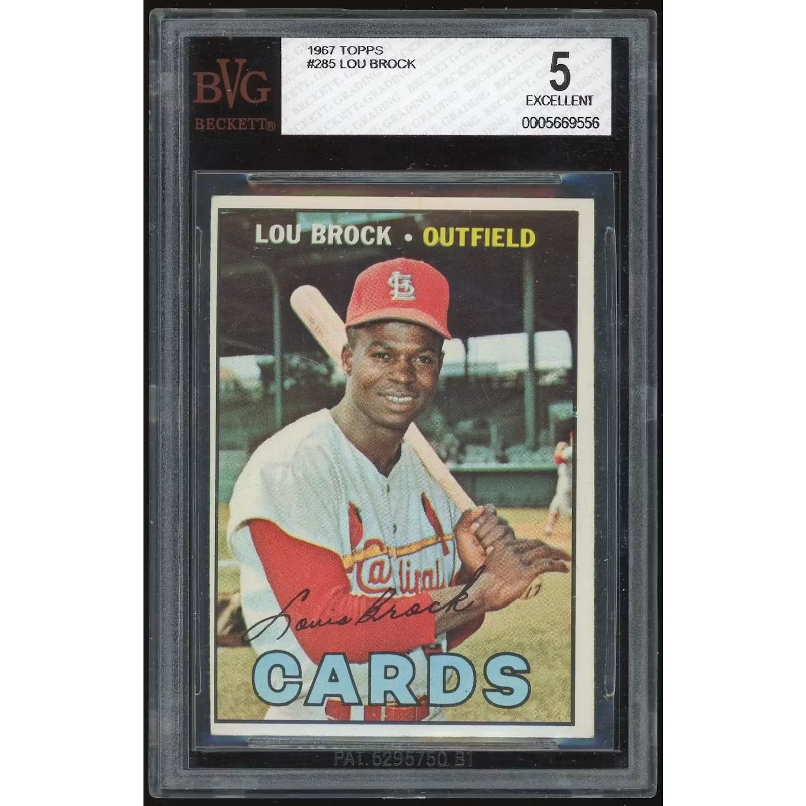 Lou Brock 1967 Topps #285 Baseball Card | BVG 5
