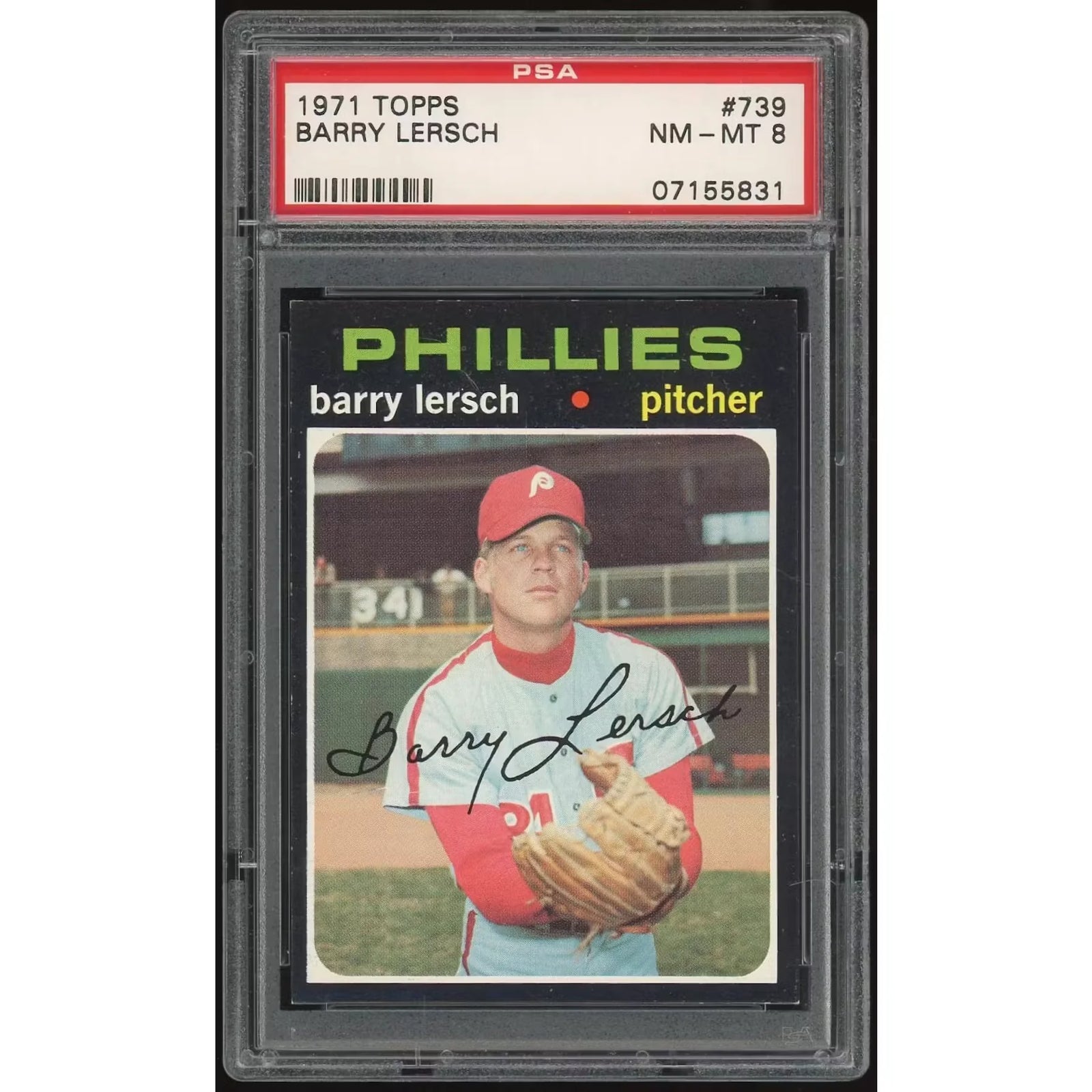 Barry Lersch 1971 Topps #739 Baseball Card | PSA 8
