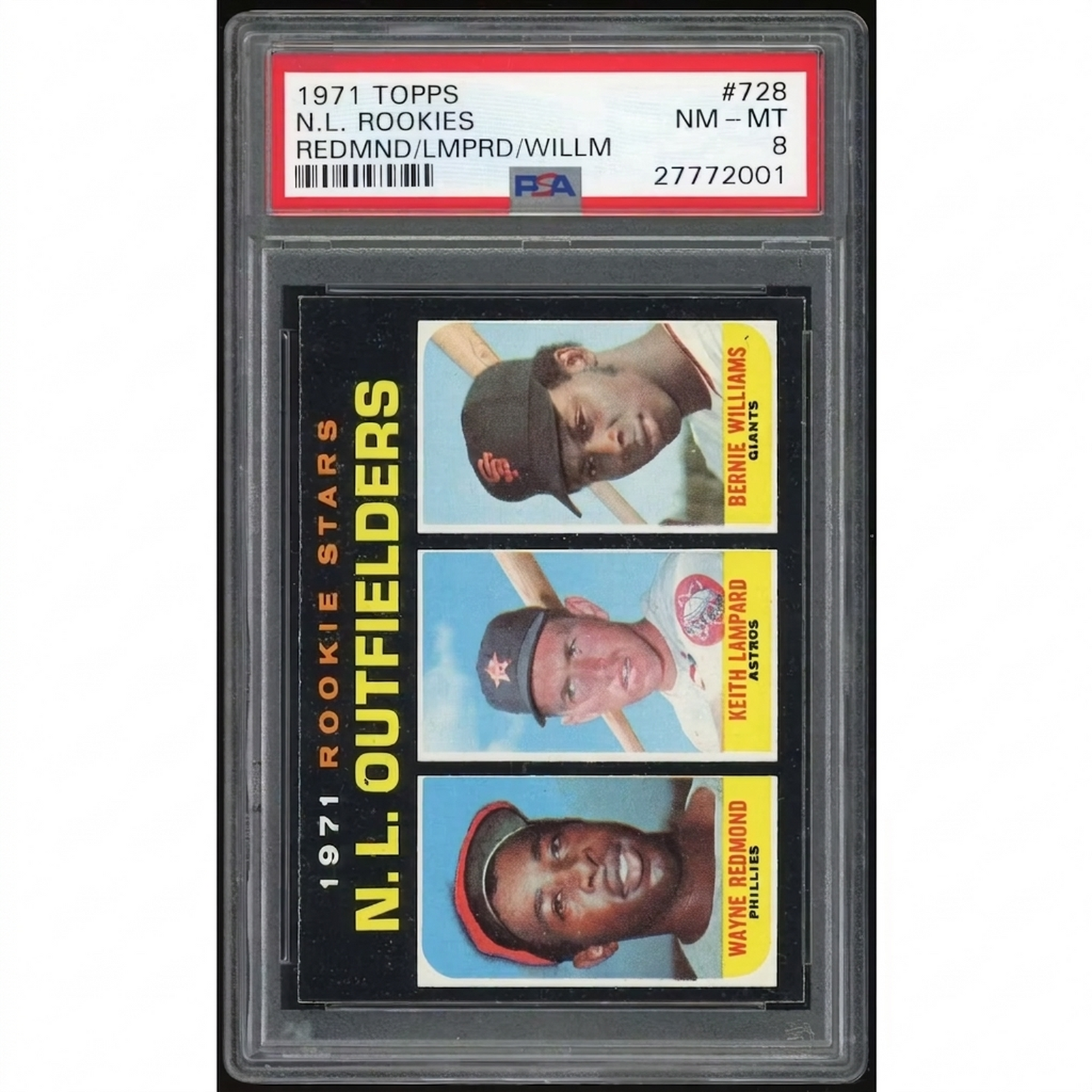 1971 Topps #728 Wayne Redmond/Keith Lampard/Bernie Williams Rookie Card | PSA 8 2001