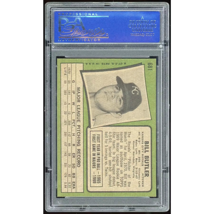 Bill Butler 1971 Topps #681 Baseball Card | PSA 8