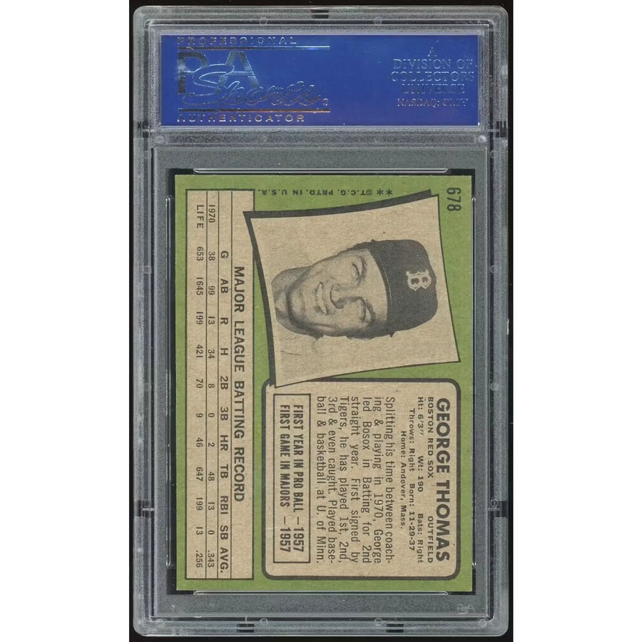 George Thomas 1971 Topps #678 Baseball Card | PSA 8