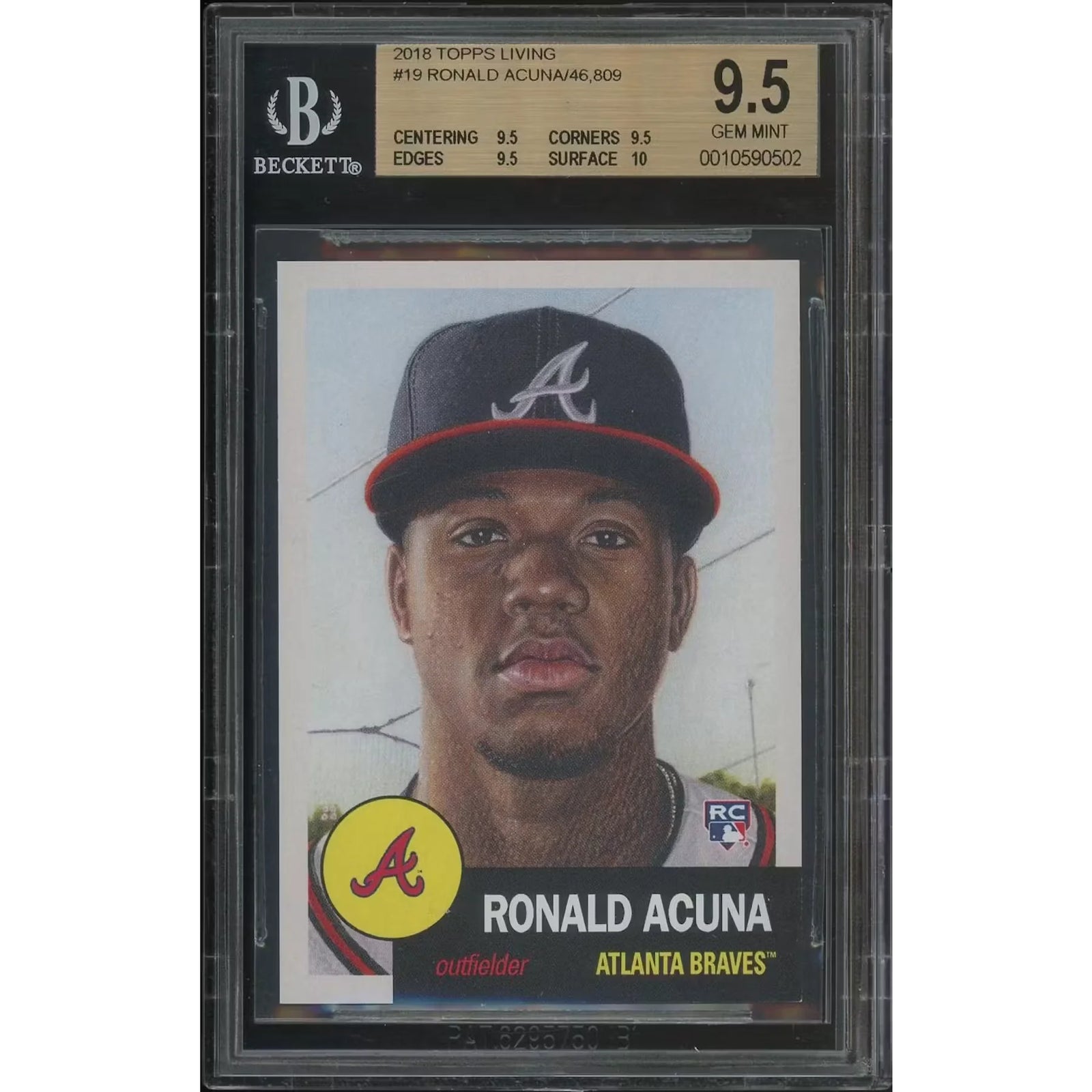 Ronald Acuna 2018 Topps Living Baseball Rookie Card #19 | BGS 9.5 Gem Mint