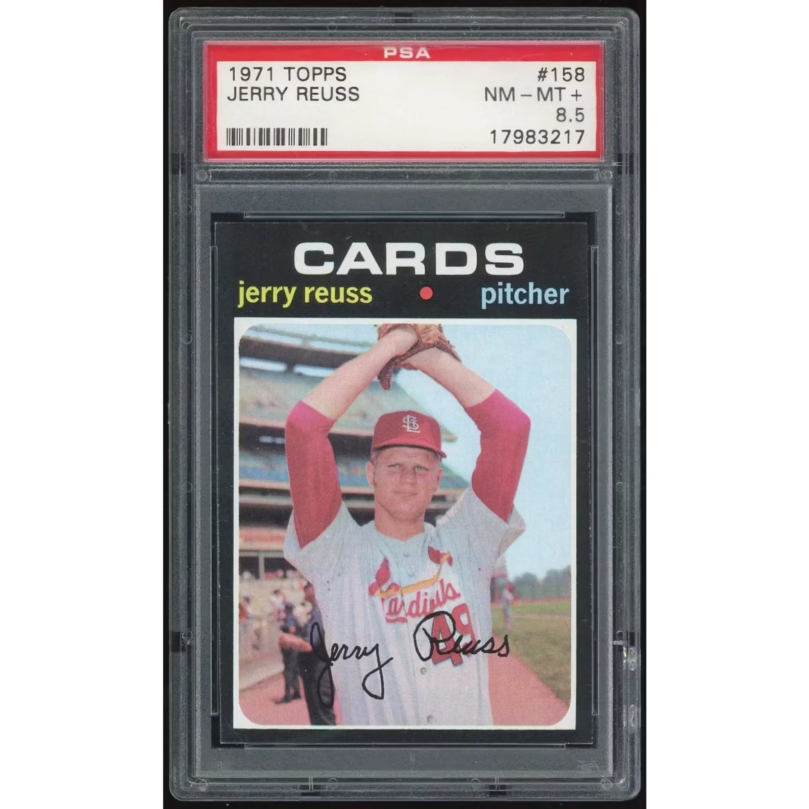 Jerry Reuss 1971 Topps #158 Baseball Card | PSA 8.5