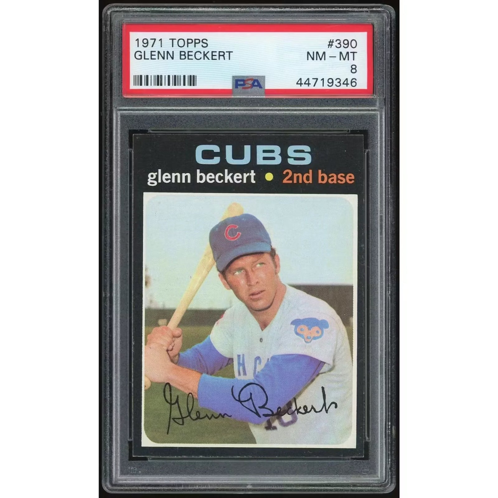 Glenn Beckert 1971 Topps #390 Baseball Card | PSA 8