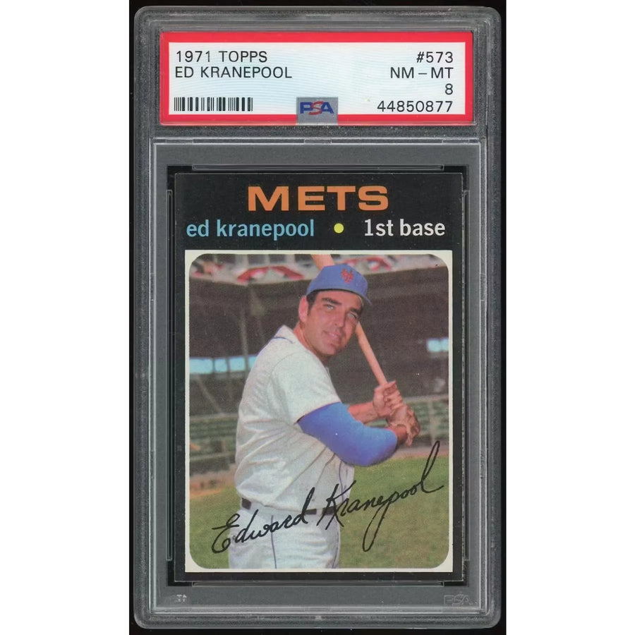 Ed Kranepool 1971 Topps #573 Baseball Card | PSA 8