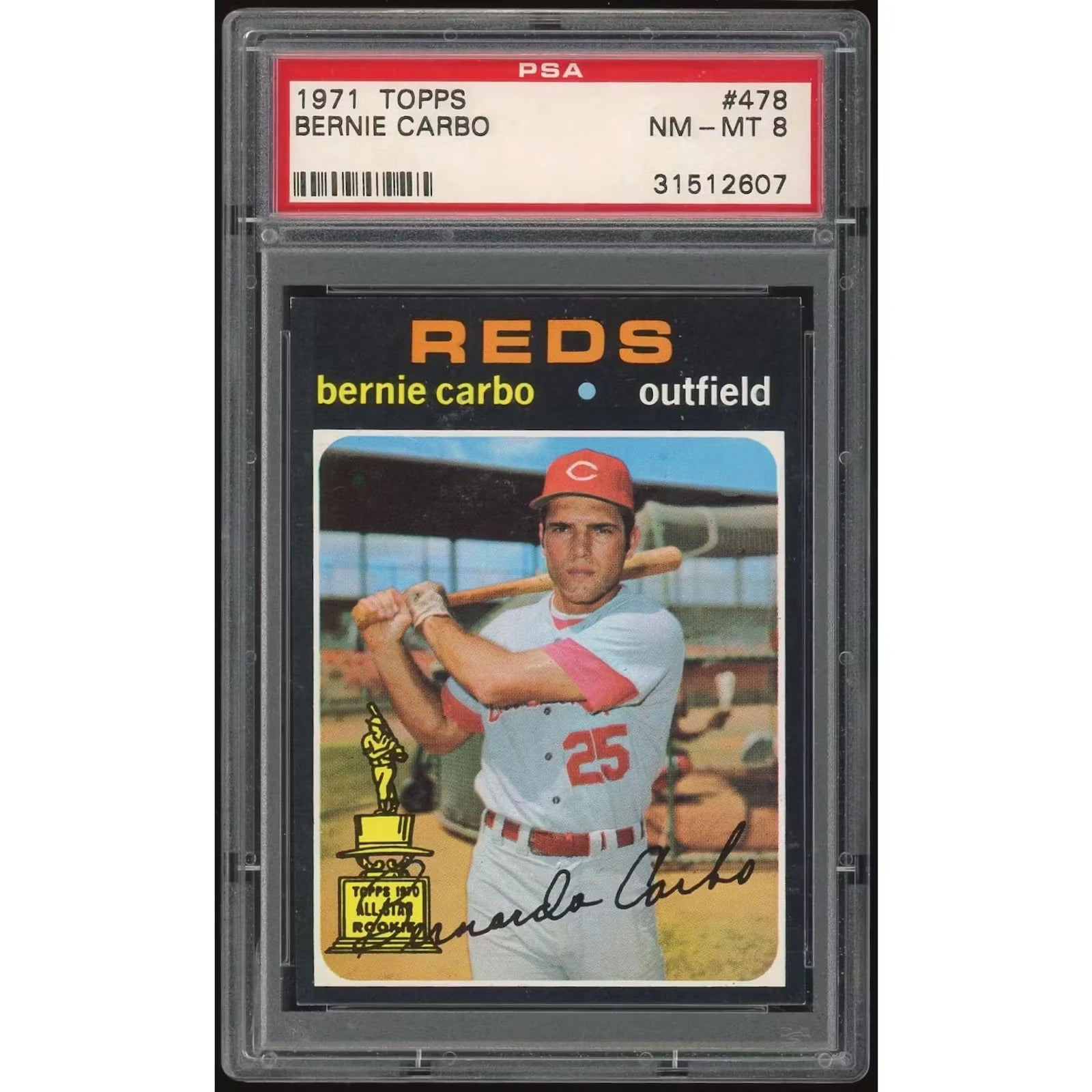 Bernie Carbo 1971 Topps #478 Baseball Card | PSA 8