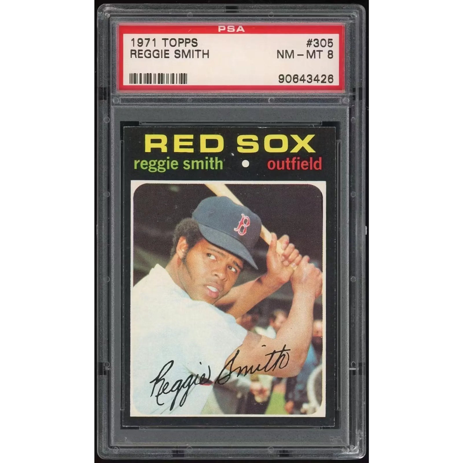 Reggie Smith 1971 Topps Card #305 | PSA 8