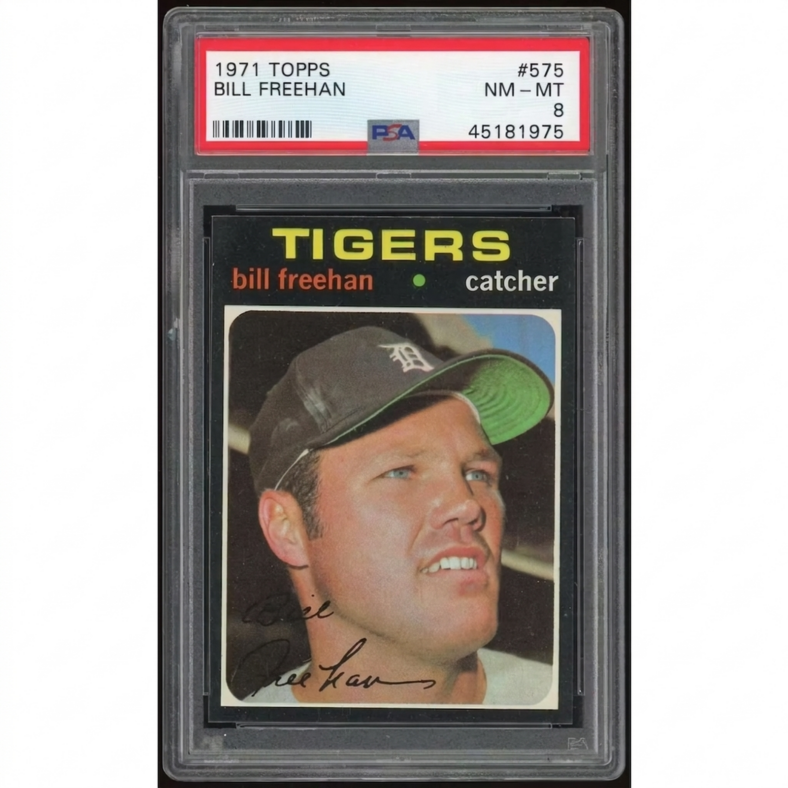 Bill Freehan 1971 Topps #575 Baseball Card | PSA 8 1975