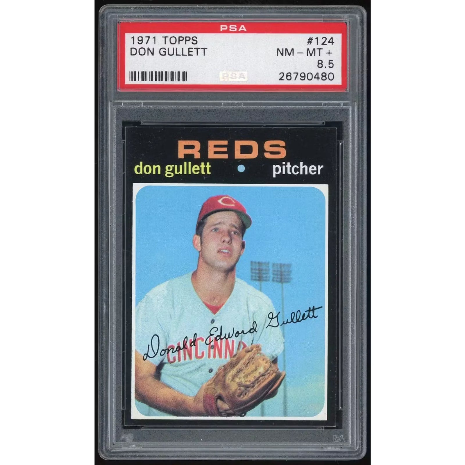 Don Gullett 1971 Topps #124 Rookie Card | PSA 8.5
