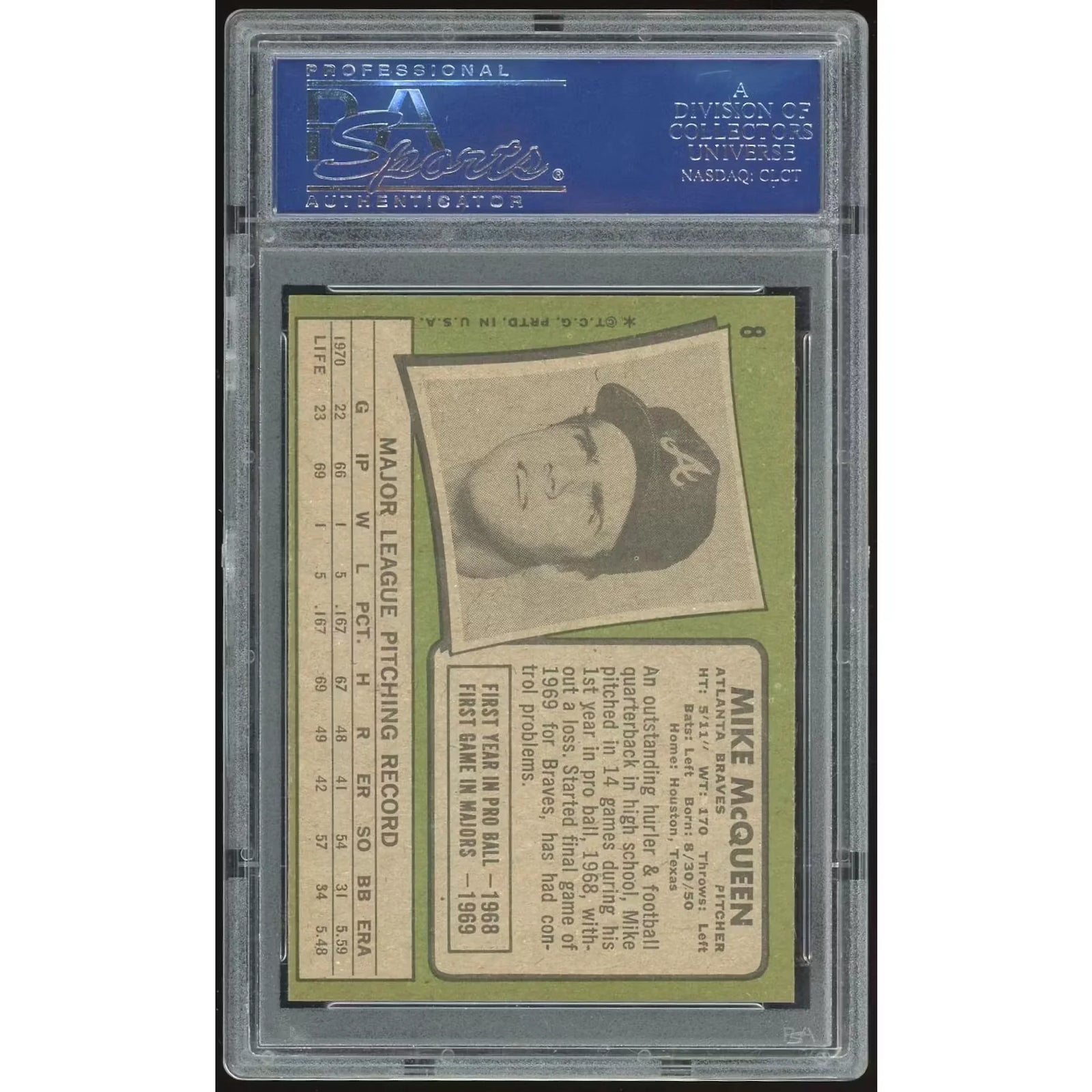Mike McQueen 1971 Topps #8 Baseball Card | PSA 8.5