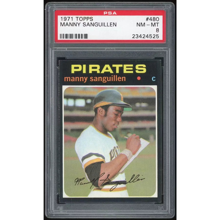 Manny Sanguillen 1971 Topps #480 Baseball Card | PSA 8
