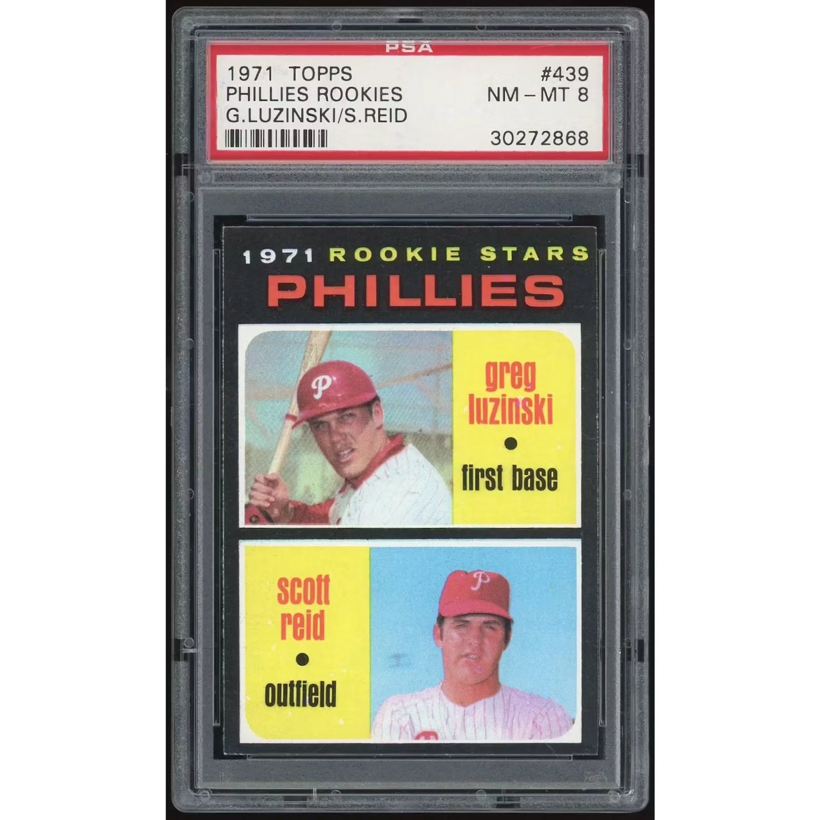 1971 Topps #439 Greg Luzinski Rookie Card | PSA 8