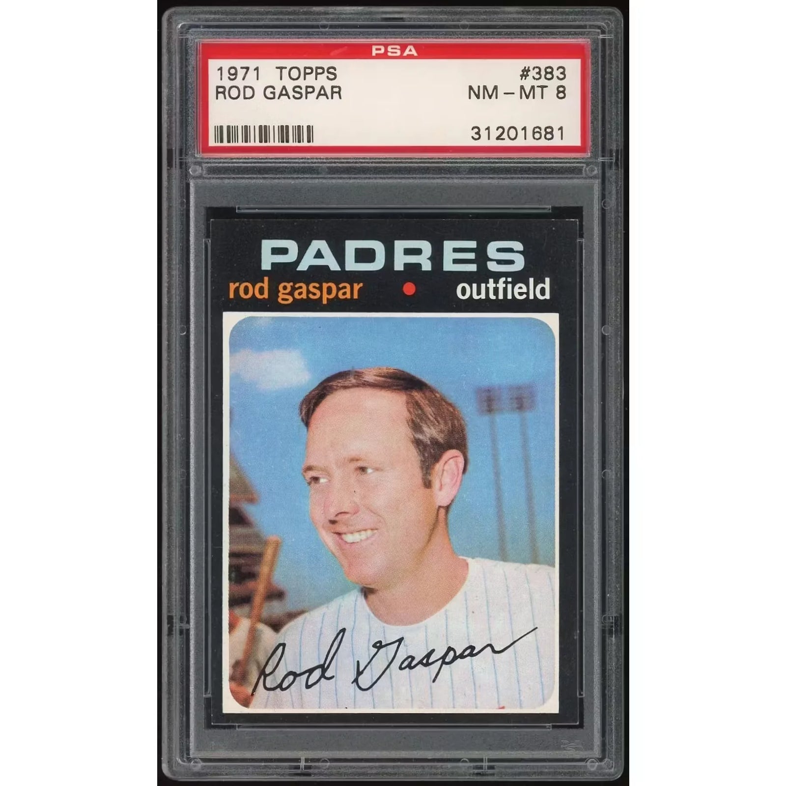 Rod Gaspar 1971 Topps #383 Baseball Card | PSA 8