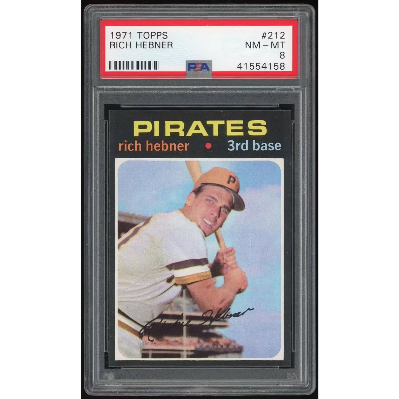 1971 Topps #212 Rich Hebner Baseball Card | PSA 8