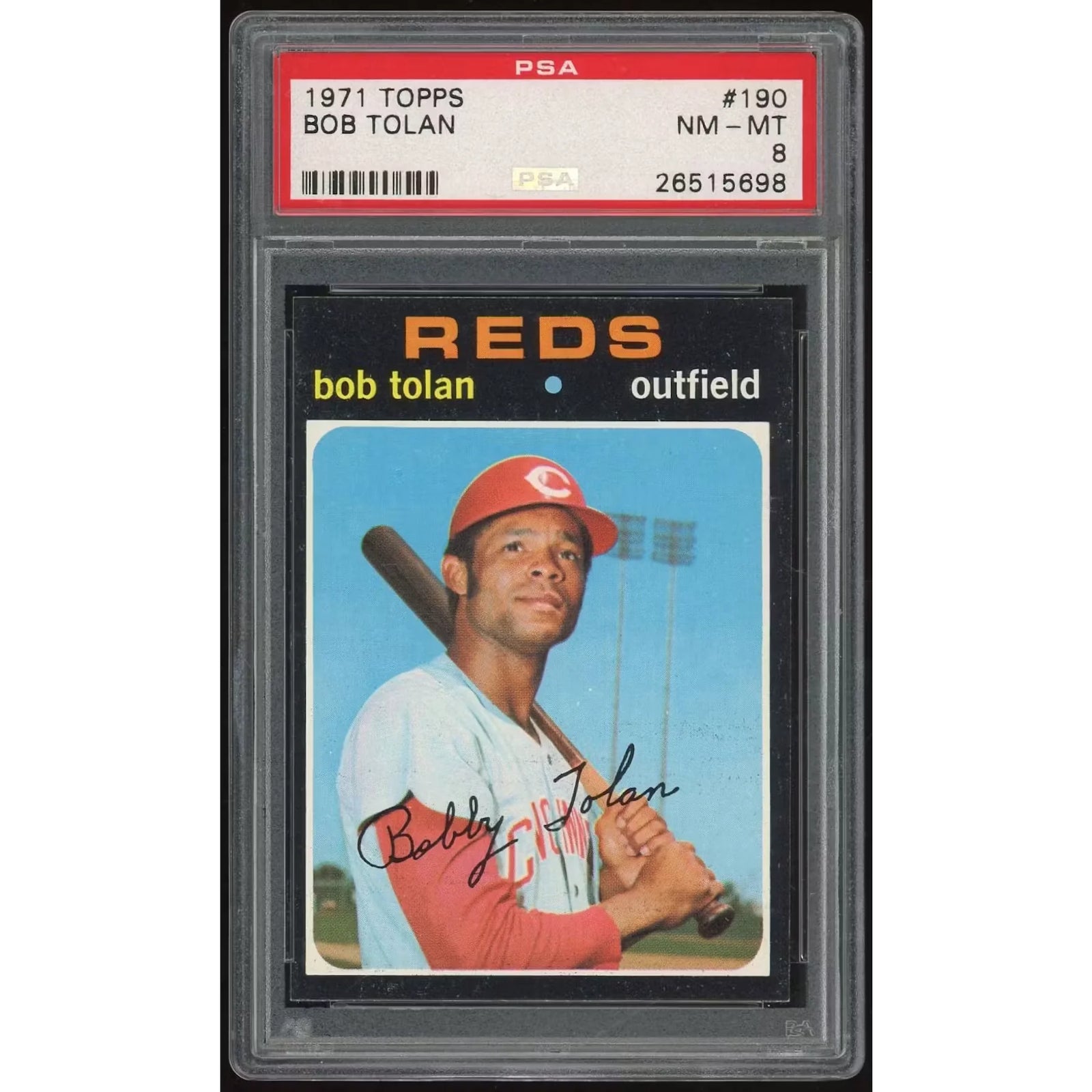 Bob Tolan 1971 Topps #190 Baseball Card | PSA 8