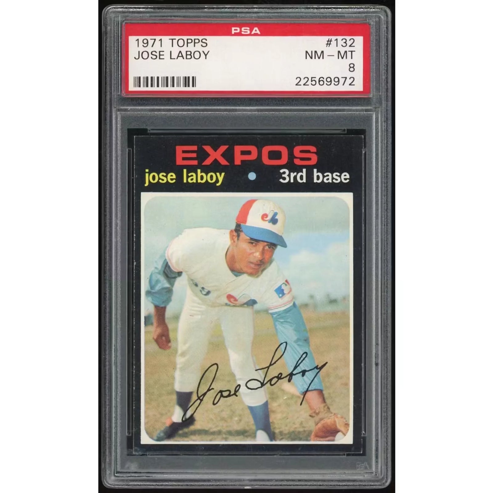 1971 Topps #132 Jose Laboy Baseball Card | PSA 8