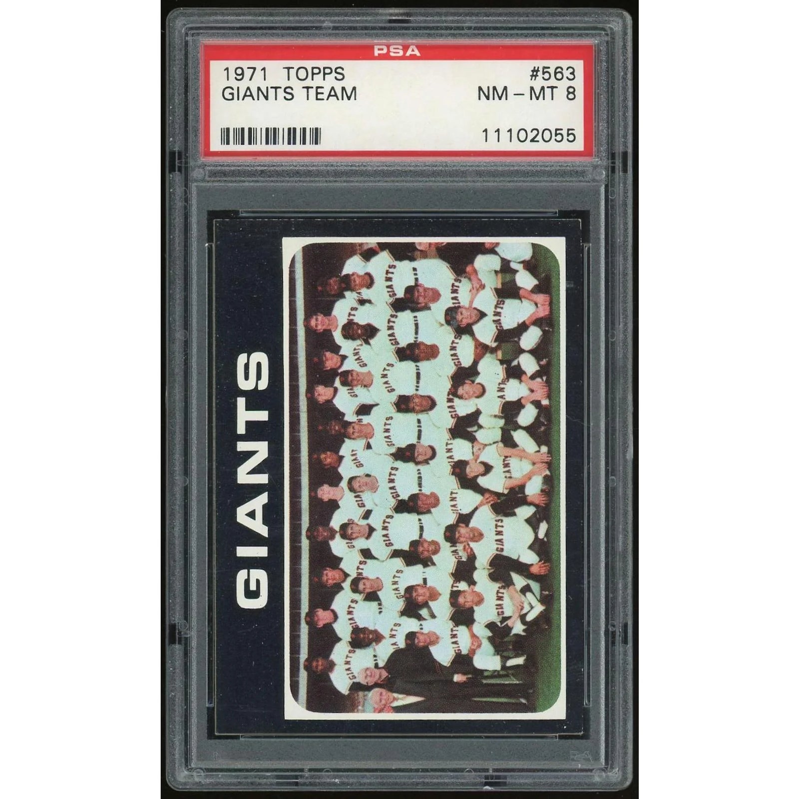 1971 Topps #563 Giants Team Card | PSA 8 2055