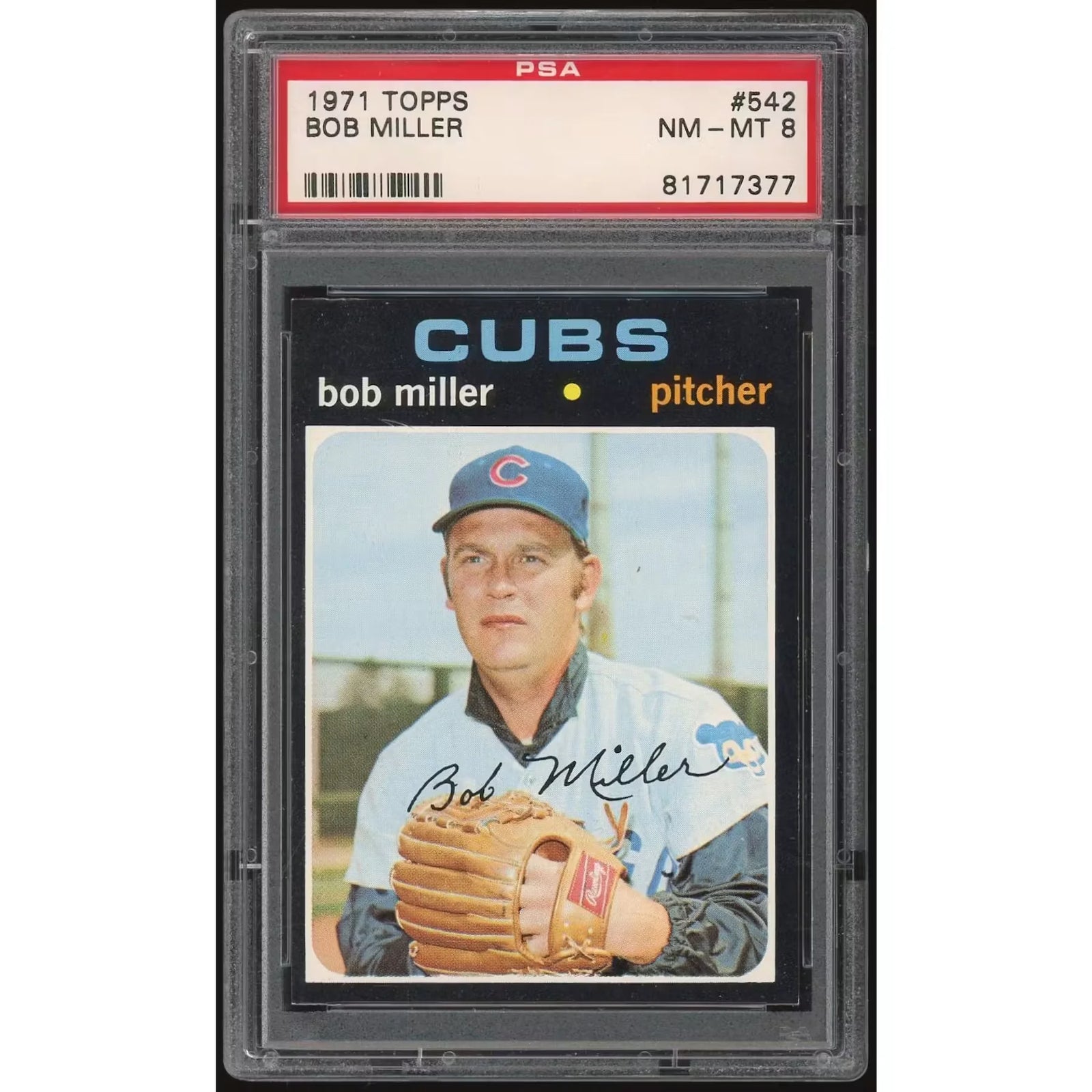 Bob Miller 1971 Topps #542 Baseball Card | PSA 8