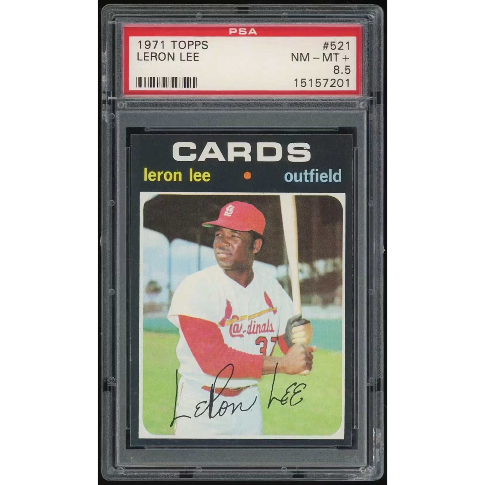 Leron Lee 1971 Topps #521 Baseball Card | PSA 8.5