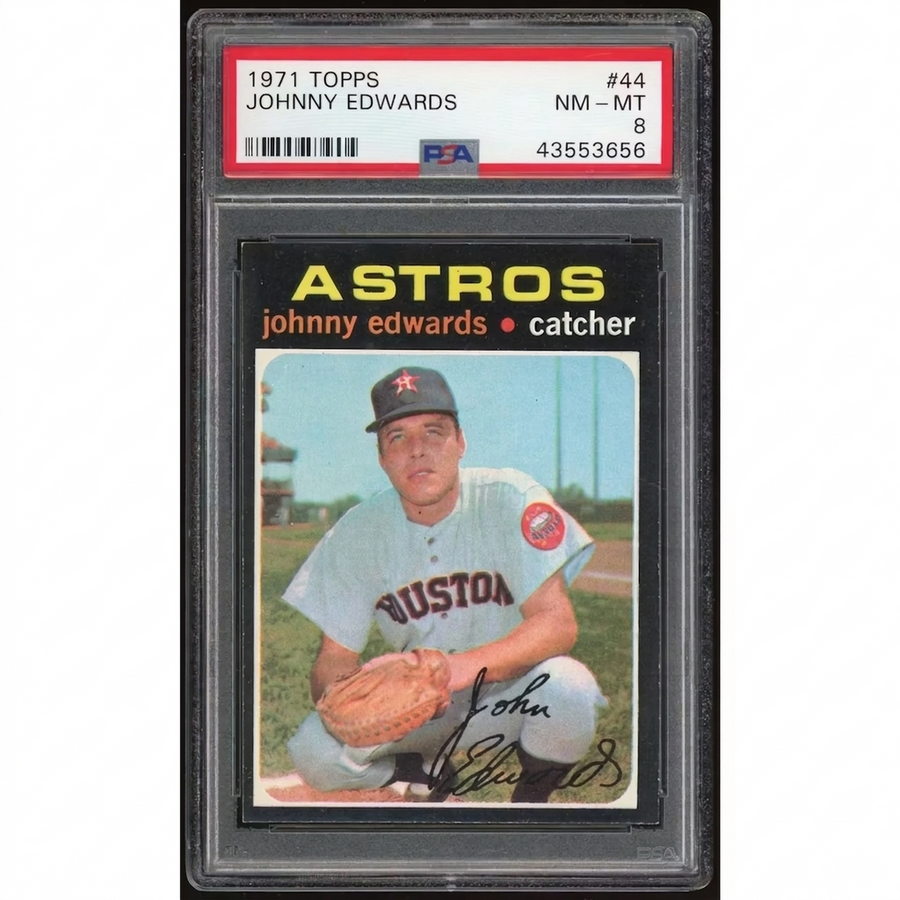 1971 Topps #44 Johnny Edwards Baseball Card | PSA 8