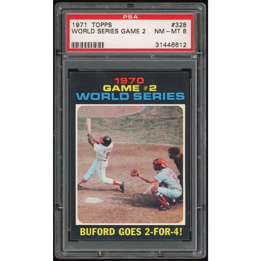 1971 Topps #328 World Series Game 2 | PSA 8