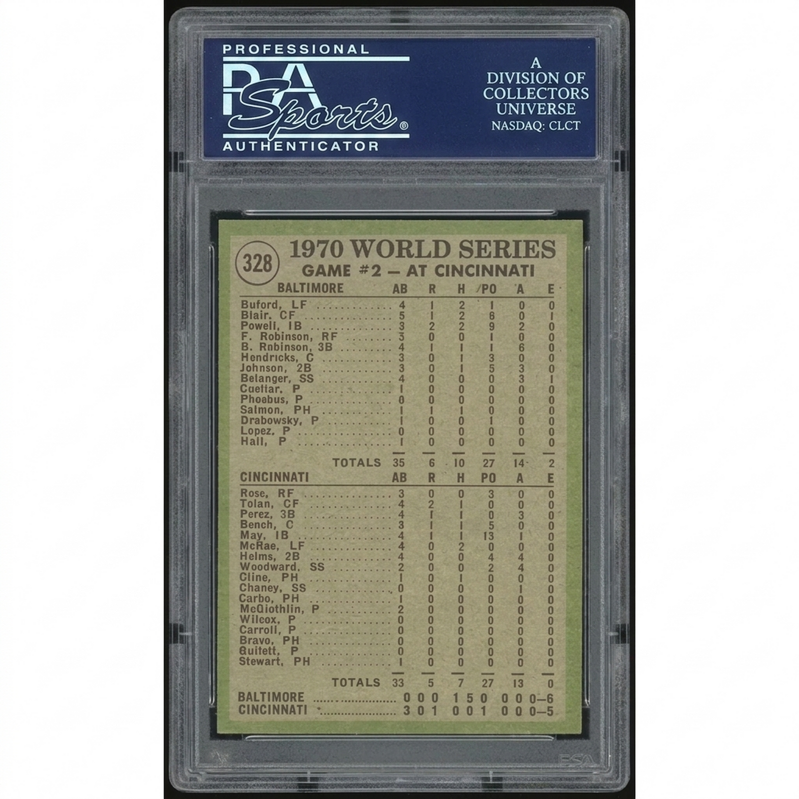 1971 Topps #328 World Series Game 2 | PSA 8