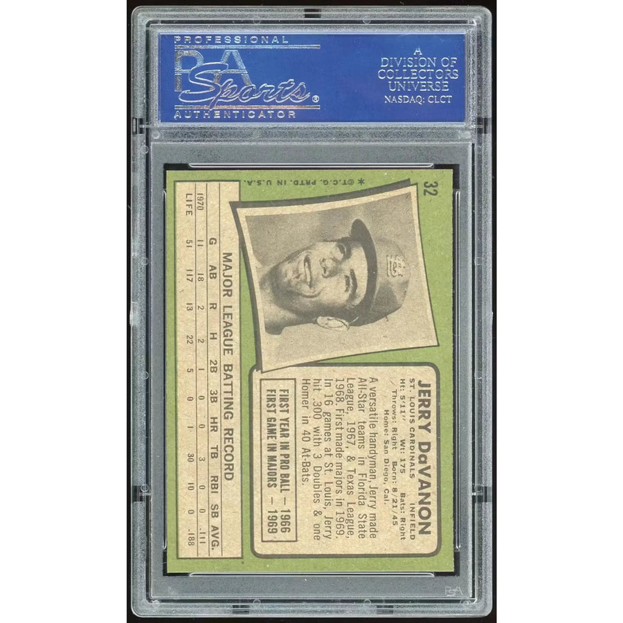 Jerry DaVanon 1971 Topps #32 Baseball Card | PSA 8