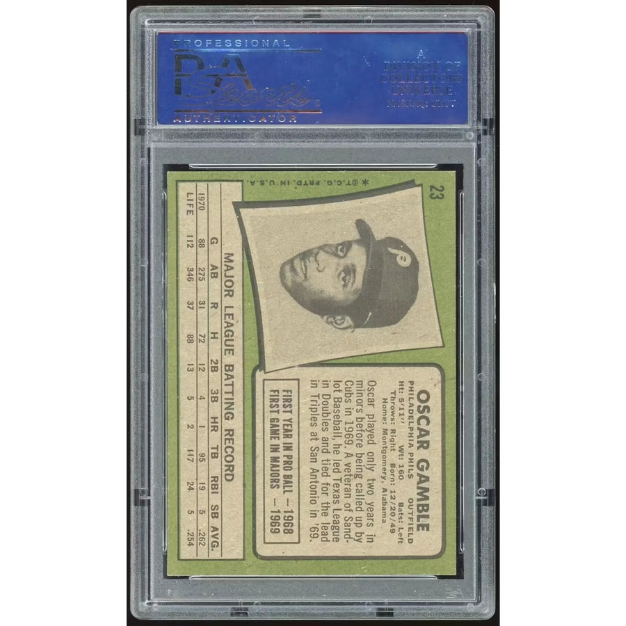 Oscar Gamble 1971 Topps #23 Baseball Card | PSA 8