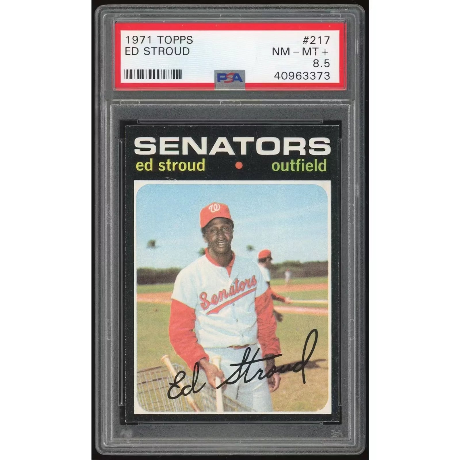 Ed Stroud 1971 Topps #217 Baseball Card | PSA 8.5