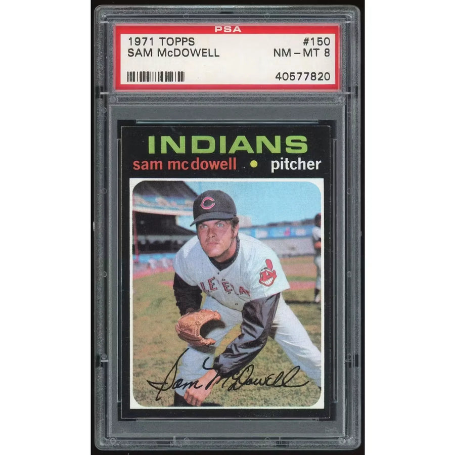 Sam McDowell 1971 Topps #150 Baseball Card | PSA 8