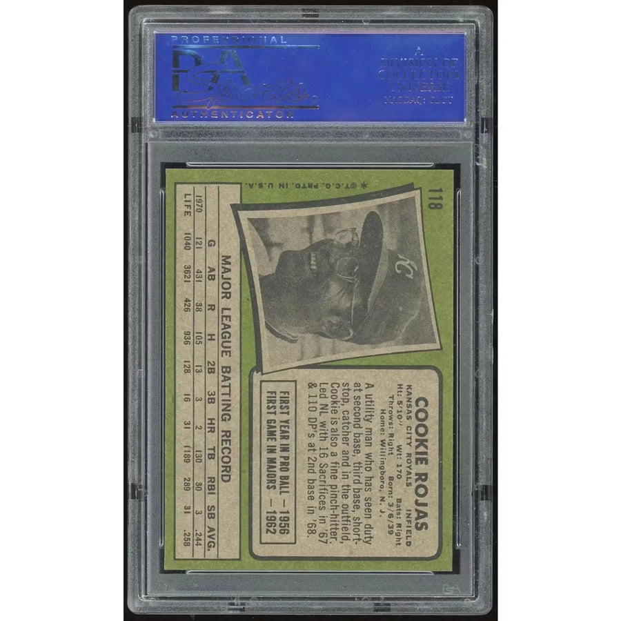 Cookie Rojas 1971 Topps #118 Baseball Card | PSA 8