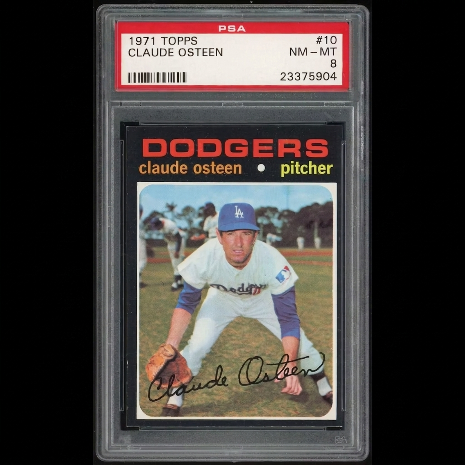 Claude Osteen 1971 Topps #10 Baseball Card | PSA 8