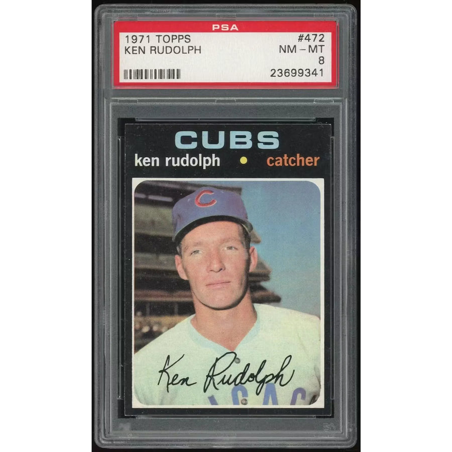 1971 Topps #472 Ken Rudolph Baseball Card | PSA 8