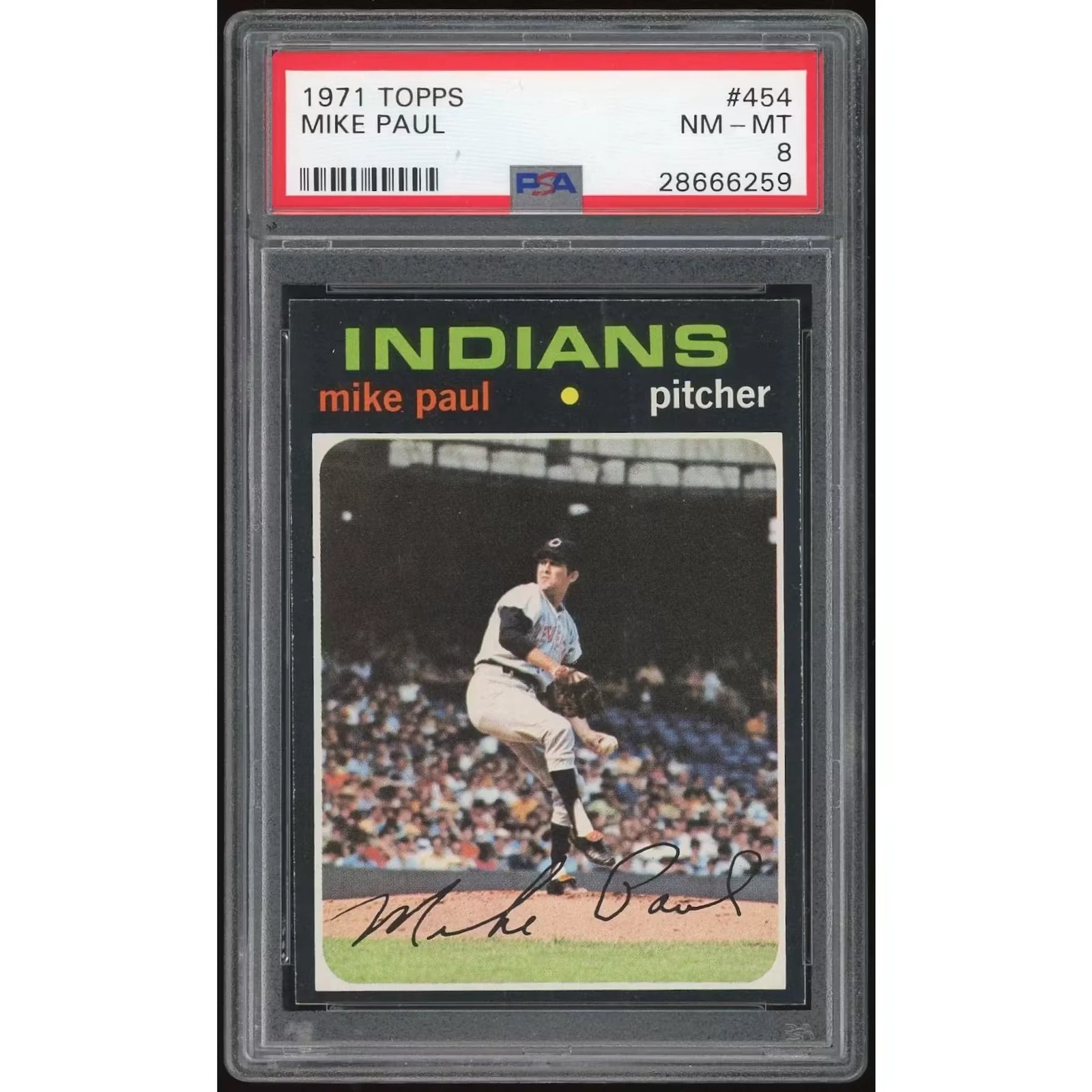 Mike Paul 1971 Topps #454 Baseball Card | PSA 8