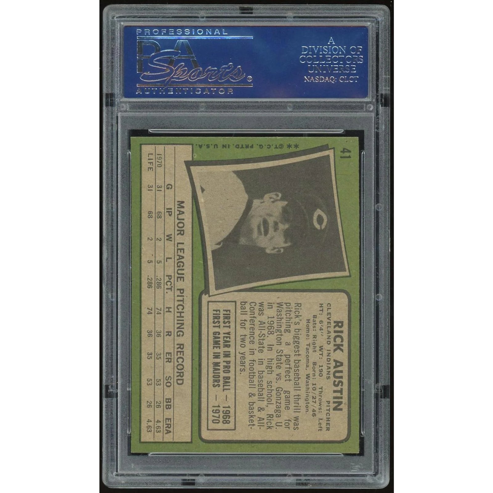 Rick Austin 1971 Topps #41 Rookie Card | PSA 8