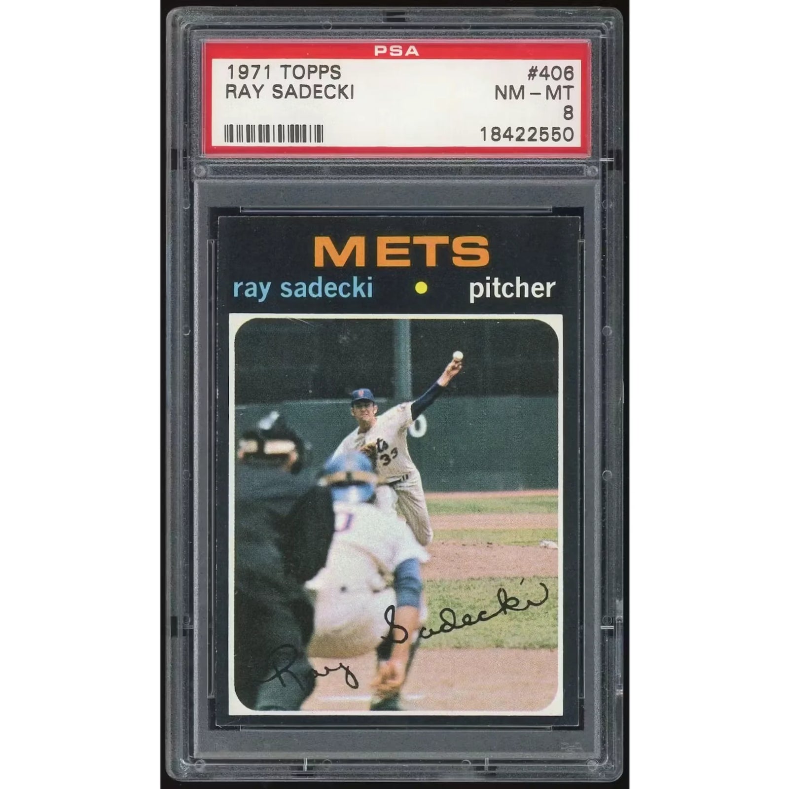 Ray Sadecki 1971 Topps #406 Baseball Card | PSA 8