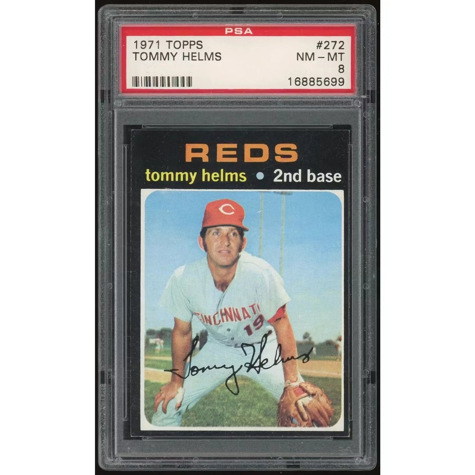 Tommy Helms 1971 Topps #272 Baseball Card | PSA 8