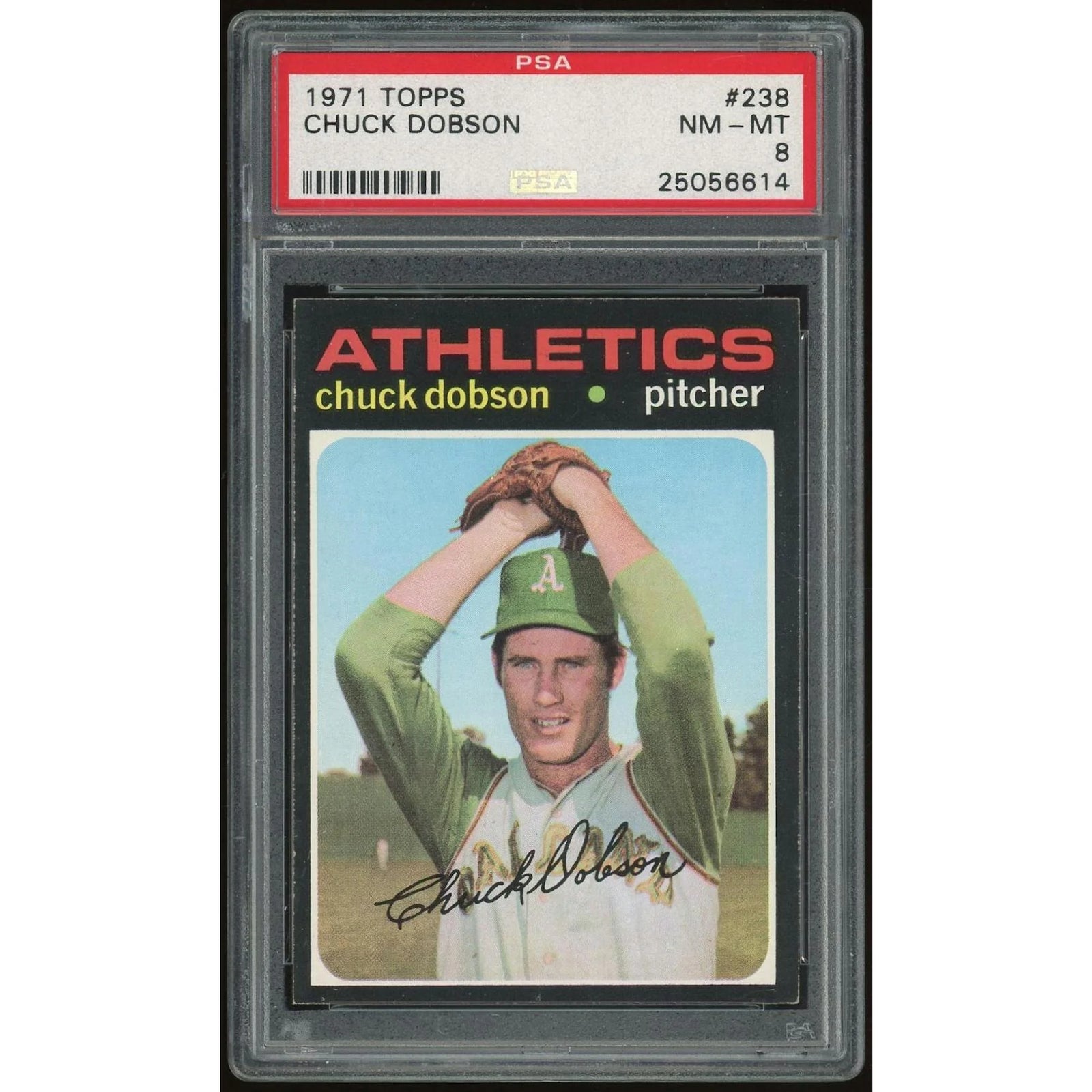 Chuck Dobson 1971 Topps #238 Baseball Card | PSA 8