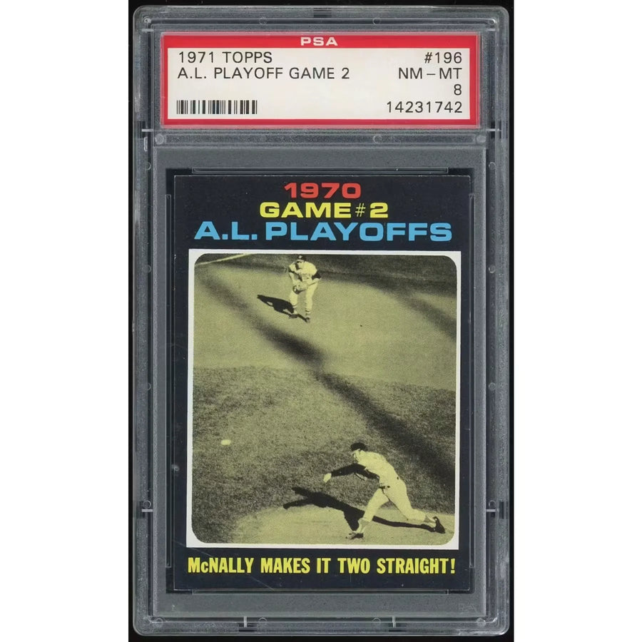 1971 Topps #196 AL Playoff Game 2 | PSA 8