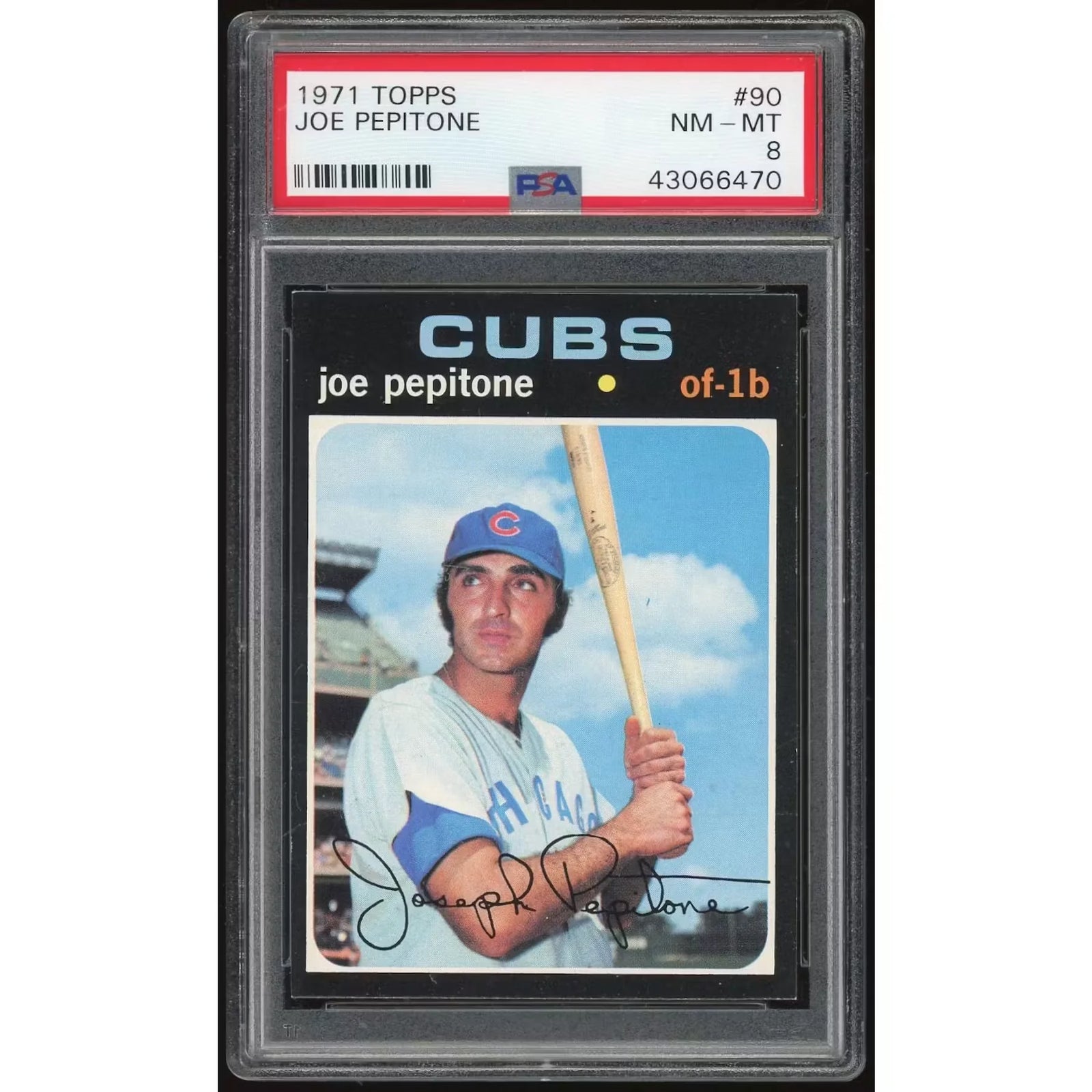 Joe Pepitone 1971 Topps #90 Baseball Card | PSA 8