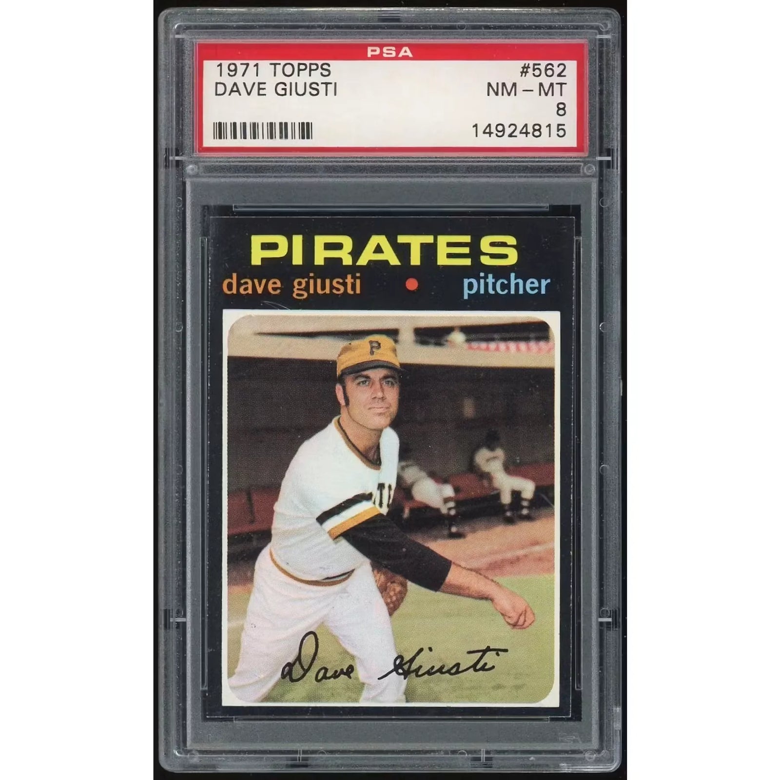 Dave Giusti 1971 Topps #562 Baseball Card | PSA 8
