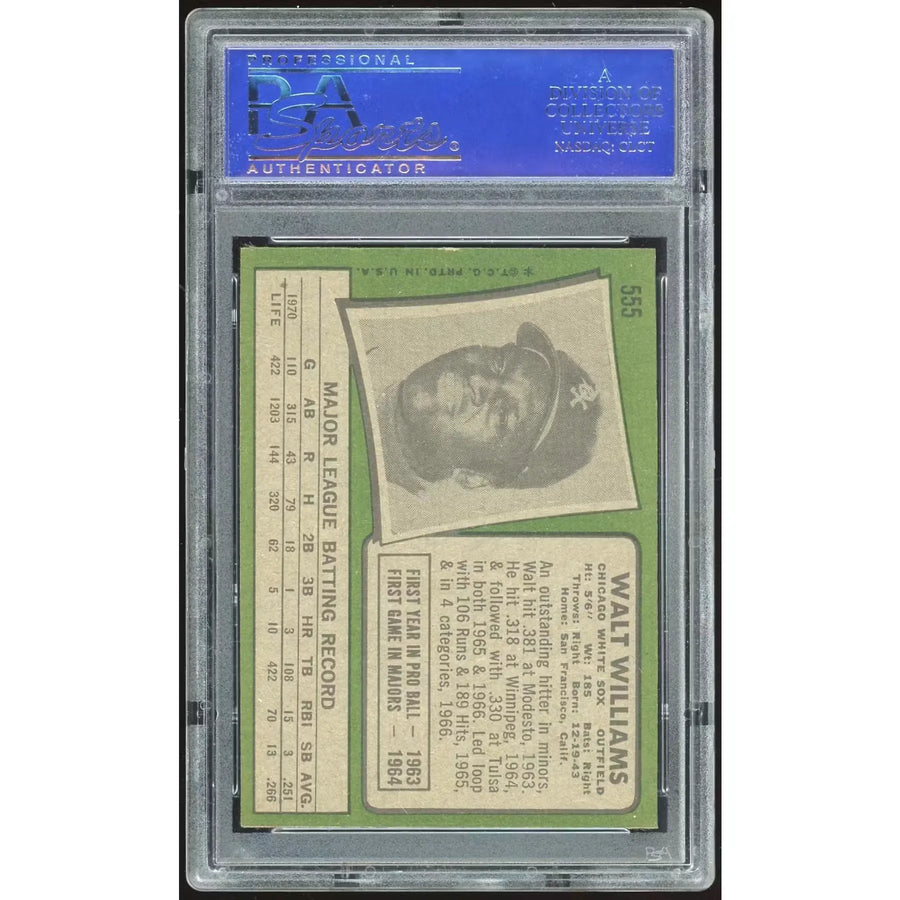 1971 Topps #555 Walt Williams Baseball Card | PSA 8
